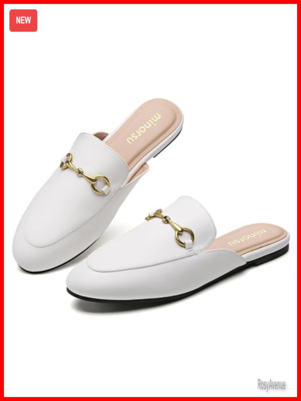 Minorsu Buckle Mules Women Flats Loafers Work Office Business Memory Foam